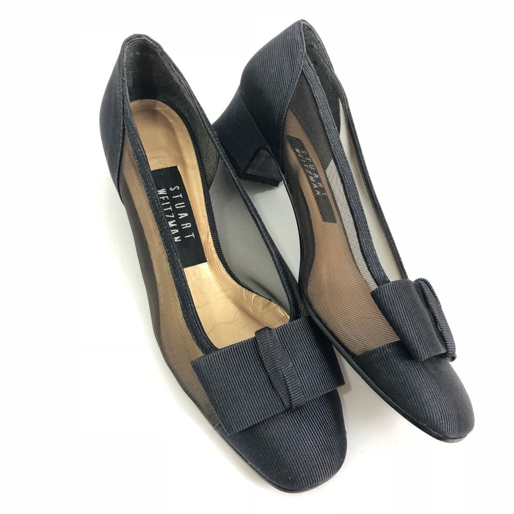 Rare 🔥STUART WEITZMAN Black Mesh Pumps  8M EUC
